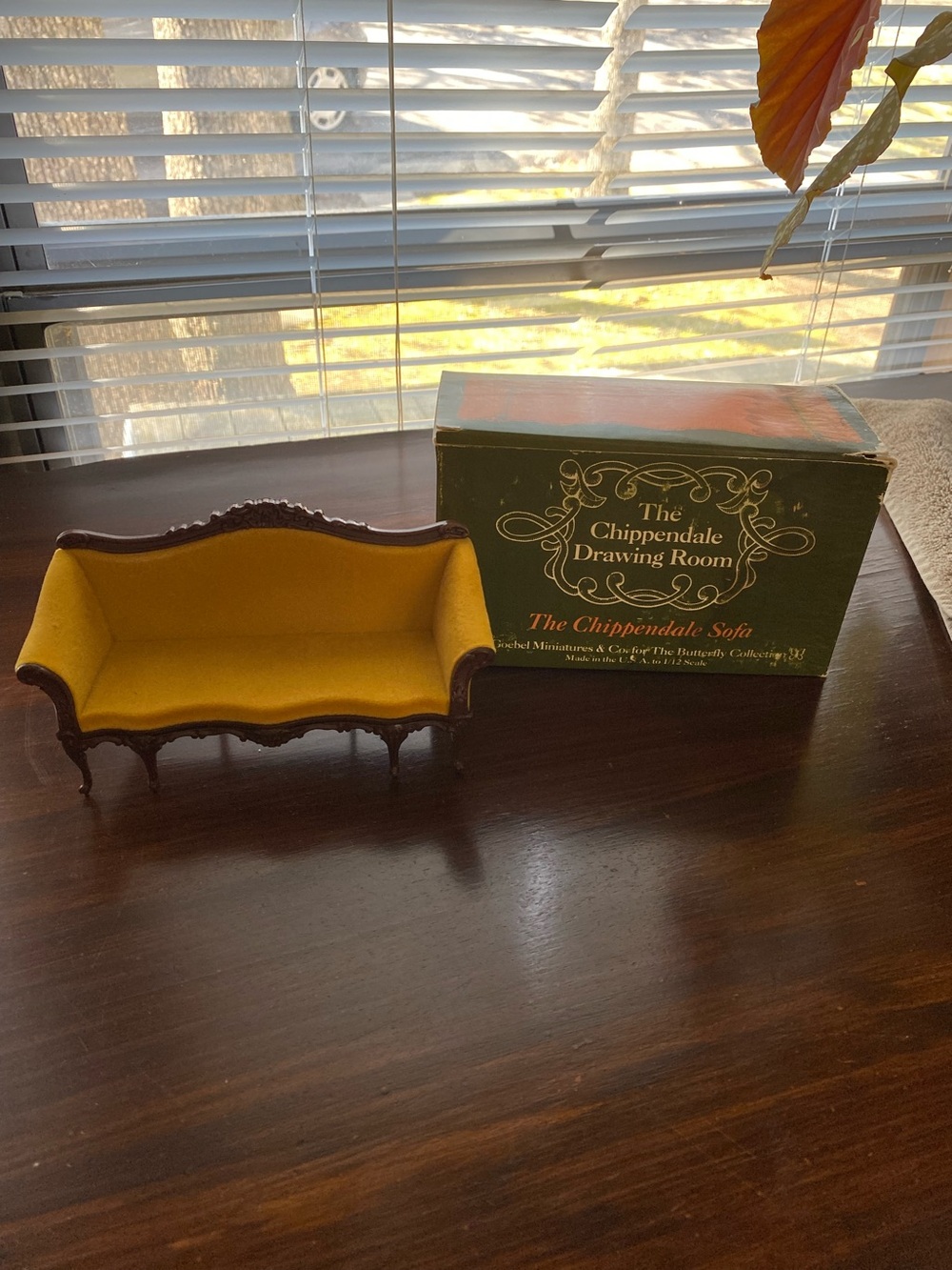 Goebel Butterfly Collection Chippendale Drawing Room Dollhouse Miniature Sofa